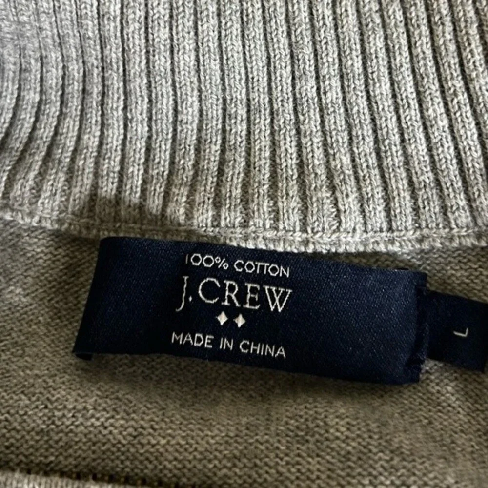J Crew Mens 1/4 zip gray sweater size L